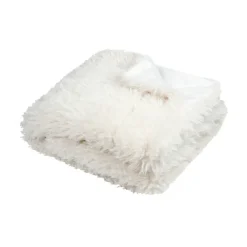 Plaid en tissu blanc 130x160 - Walton