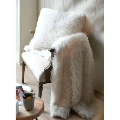 Plaid en tissu blanc 130x160 - Walton