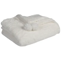 Plaid en tissu blanc 170x130cm - Songes