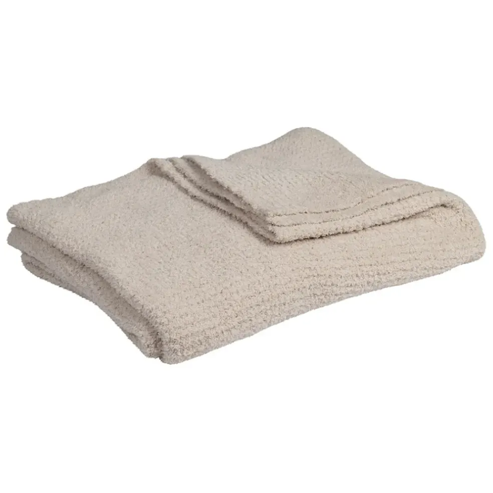 Plaid en tissu taupe 170x130cm - Alysse