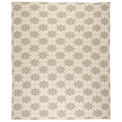 Plaid flocon en coton grège 150x125cm - Noel