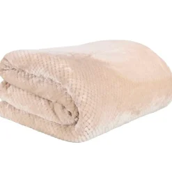 Plaid nid abeille en sherpa beige xxl 180x220cm
