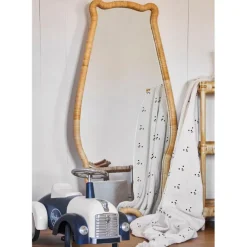 Plaid ours en coton ecru et beige 170x130cm - Songes