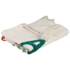 Plaid tufté amour en coton multicolore 170x130cm - Famille