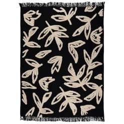 Plaid Tufté en coton Noir et blanc 170X130cm - Solor