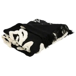 Plaid Tufté en coton Noir et blanc 170X130cm - Solor
