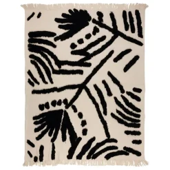 Plaid Tufte Noir et Blanc 170X130cm