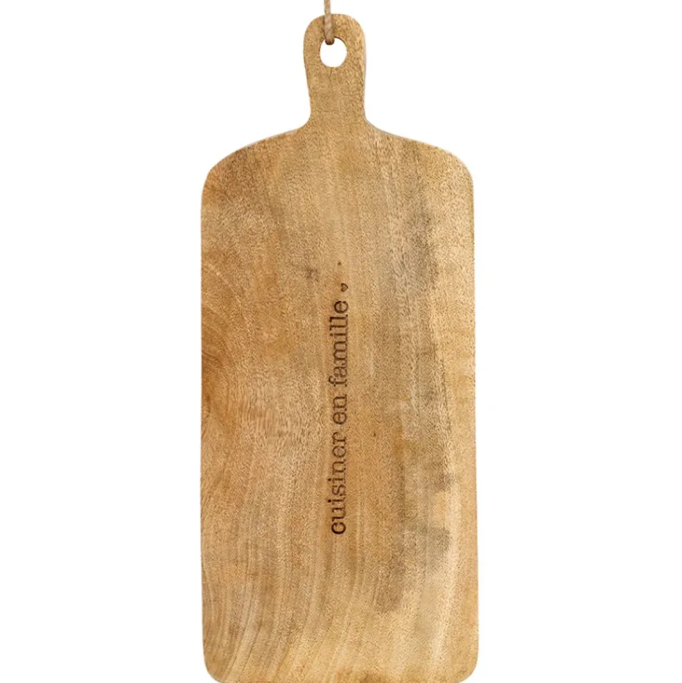 Planche à découper en manguier naturel 16x39cm - Famille