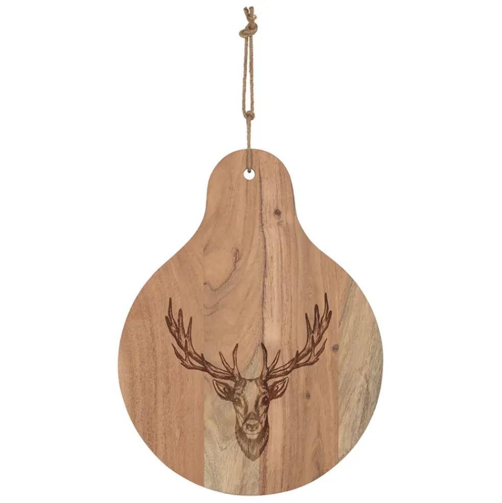 Planche a découper cerf en acacia naturel 32x42cm - Dalbert
