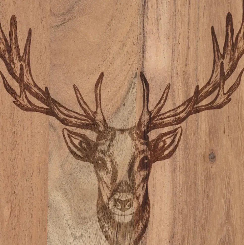 Planche a découper cerf en acacia naturel 32x42cm - Dalbert