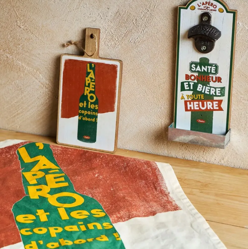 Planche a découper en bois multicolore 14x26cm - Copains D'Abord