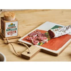 Planche a découper en bois multicolore 14x26cm - Copains D'Abord