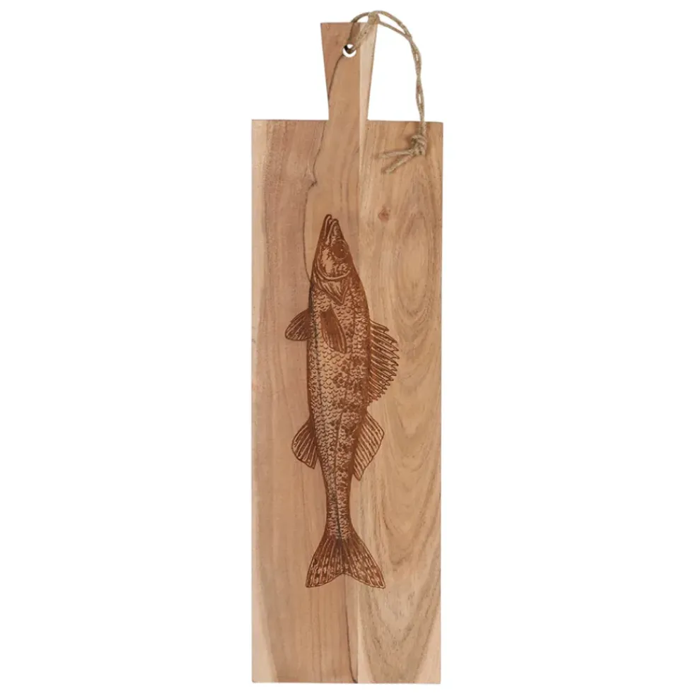 Planche a découper poisson en acacia naturel 20x70cm - Dalbert