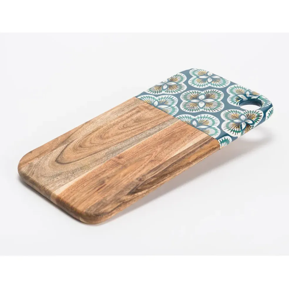 Planche en bois de manguier et bleu 35x17cm - Imany