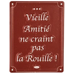 Plaque en fer bordeaux 15x20cm - Bistrot Des Amis