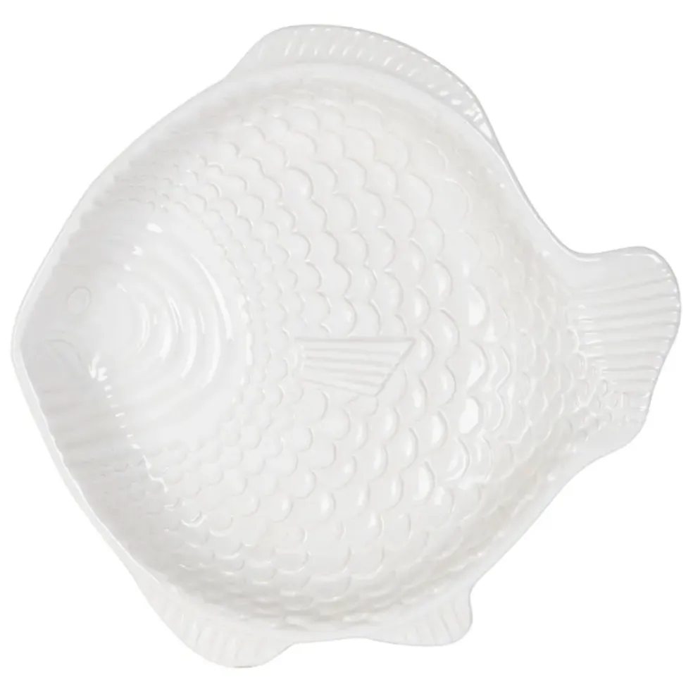 Plat à four en grès blanc 32x30cm - Pisca