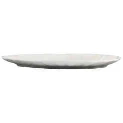 Plat coquillage blanc 53x34.5cm en faience - poisson
