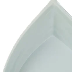 Plat creux bateau en grès vert d'eau 41x26cm