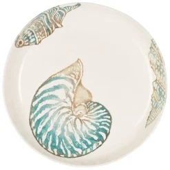 Plat creux en faïence bleu et beige - Bord De Mer
