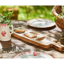 Plat en manguier brun 45x13cm - Grand Office
