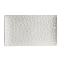 Plat rectangulaire en porcelaine blanc 31x18cm - Oasis