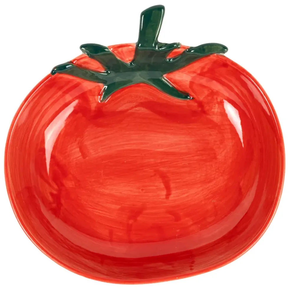 Plat tomate en grès rouge 18x17cm - P'tit Légume