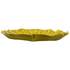 Plateau chou en fer jaune anis d40cm