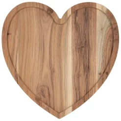 Plateau cœur en acacia naturel 30x30cm - Dalbert