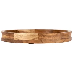 Plateau en acacia naturel 33x33xh4.5cm - Famille