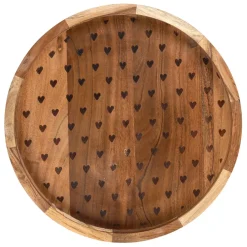 Plateau en acacia naturel 33x33xh4.5cm - Famille
