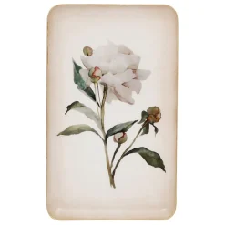 Plateau en fer blanc et doré 15x25.5cm - Pivoine