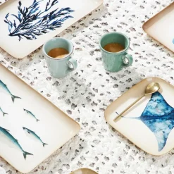 Plateau en fer bleu marine 15x25.5cm - Estran