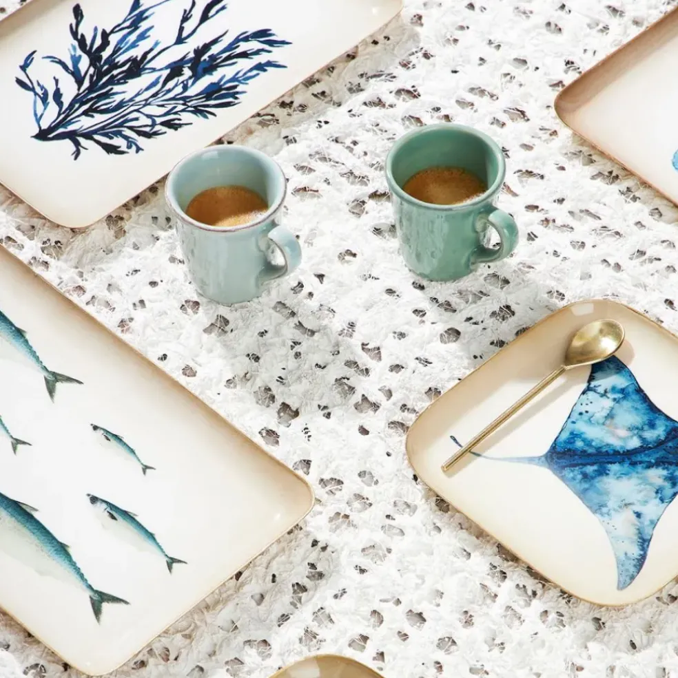 Plateau en fer bleu marine 15x25.5cm - Estran