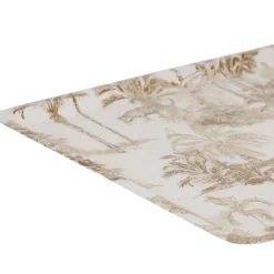 Plateau en fer écru et palmiers camel 40x30cm - Mocoa