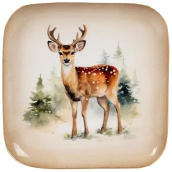Plateau en fer multicolore cerf - Noel