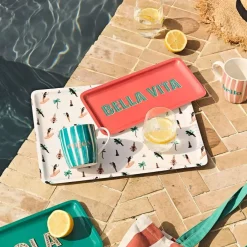 Plateau en fer orange 15x30cm - Palma