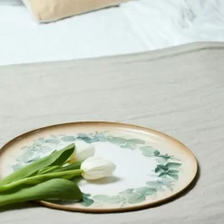 Plateau en fer rond eucalyptus d35cm