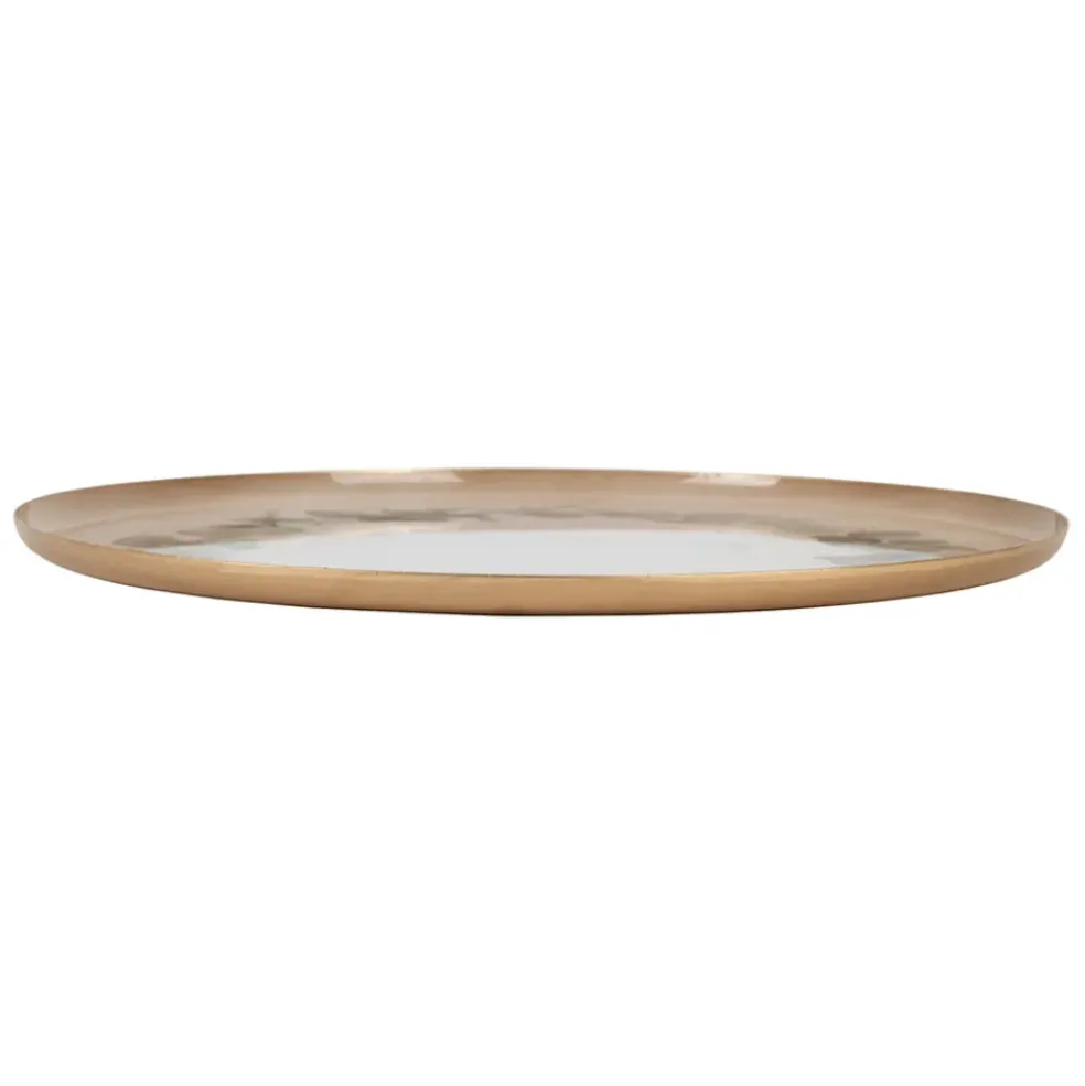 Plateau en fer rond eucalyptus d35cm