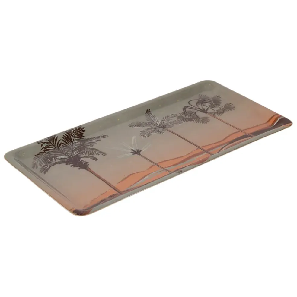 Plateau en fer terracotta 30x15cm - Tropic Étoile