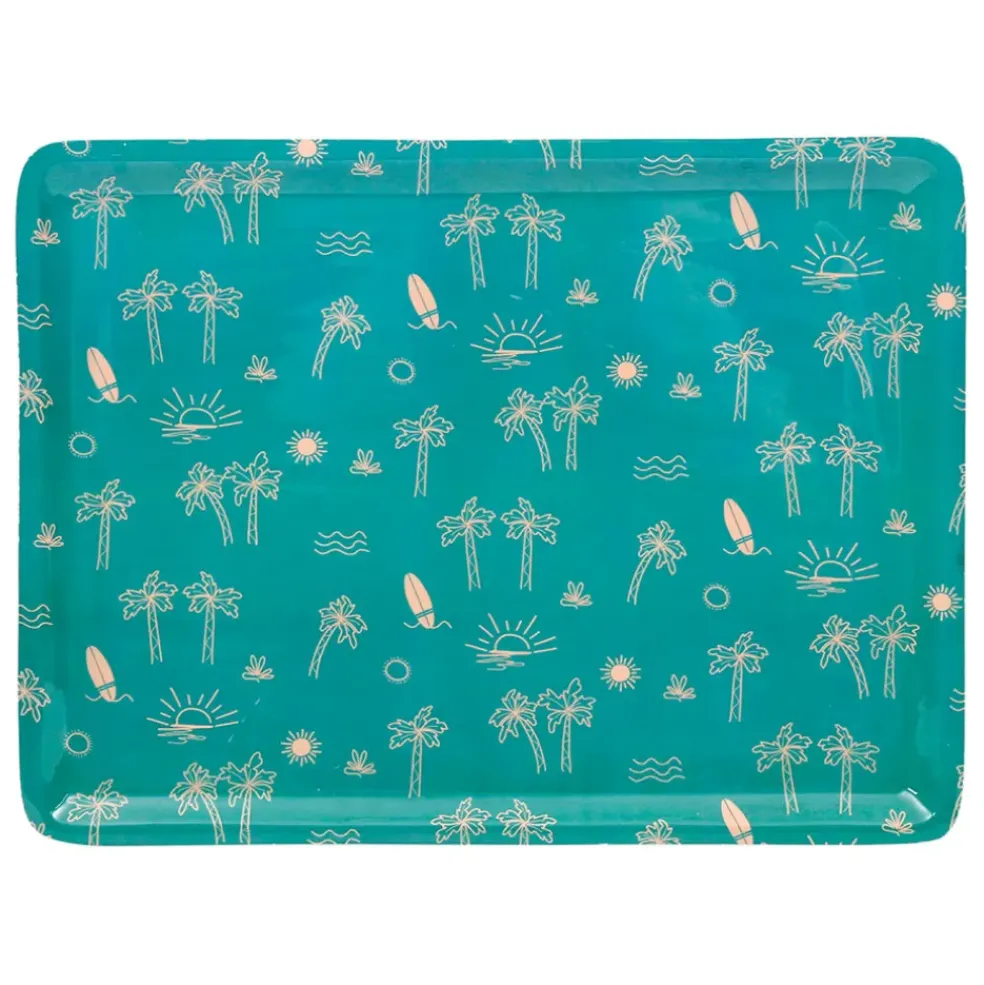 Plateau en fer turquoise 40x30cm - Palma