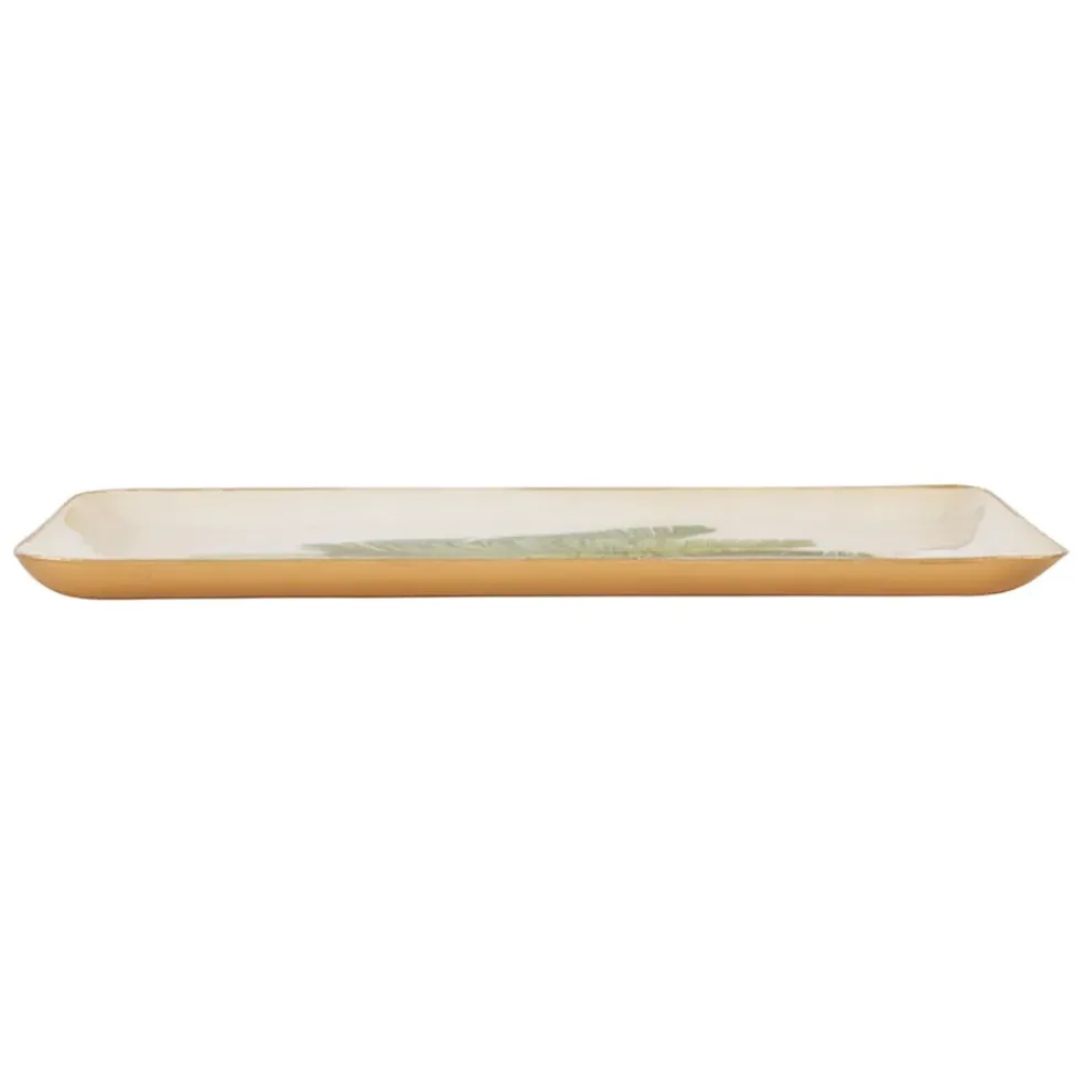 Plateau en fer vert 15x25cm - Bananier