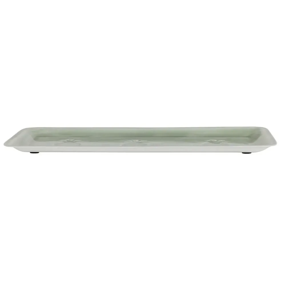 Plateau en fer vert 30x15cm - Allegra