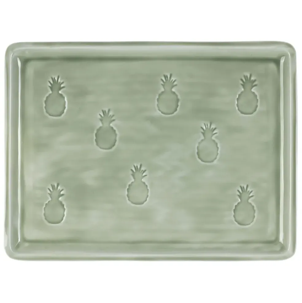 Plateau en fer vert 40x30cm - Allegra