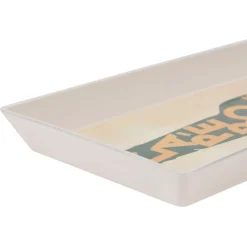 Plateau en tissu synthétique beige et vert 26x11cm - Copains D'Abord