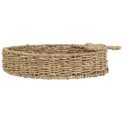 Plateau fraise en jonc de mer naturel et blanc 28x32cm - Les Fruits