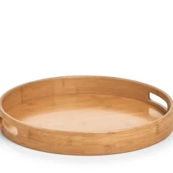 Plateau rond en bambou