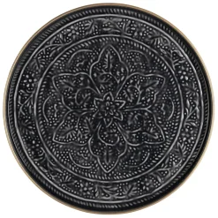 Plateau rond en fer anthracite d36cm - Arabise