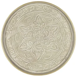 Plateau rond en fer grège d36cm - Arabise