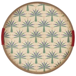 Plateau rond en panneau de bois multicolore d35cm - Mocoa