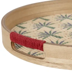 Plateau rond en panneau de bois multicolore d35cm - Mocoa
